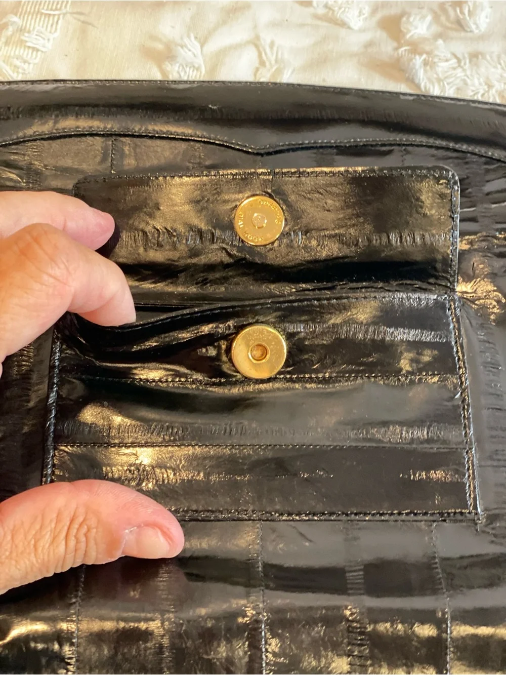 Like New!  Vintage Black Eel Wallet Clutch